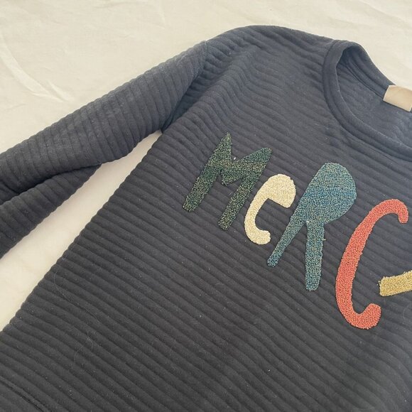 Zara Black “Merci” Sweater Size 9/10 - Picture 3 of 6